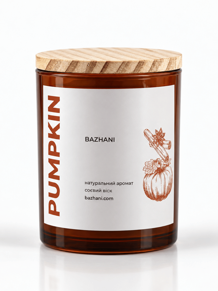 Соєва свічка Bazhani "Pumpkin Souffle" (пряний гурманський аромат), 200 мл 120825-03 фото