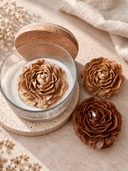 Подарунковий набір свічок Bazhani "Peony Trio / Півонії" (3 свічки), без аромату 213 фото