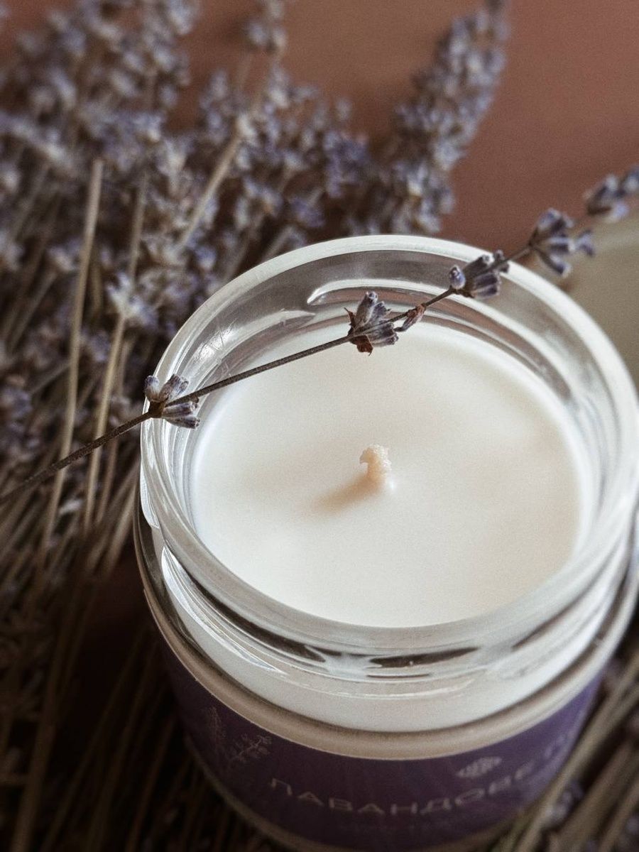Соєва свічка Bazhani "Lavender Field / Craft" (квітково-трав'яний аромат, металева кришка), 212 мл 135 фото