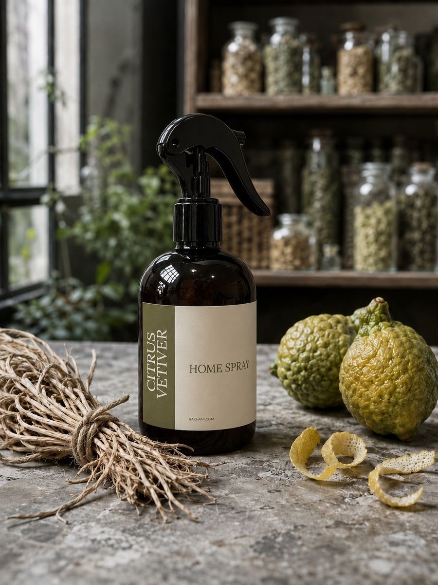 Ароматичний спрей для дому Bazhani "Citrus Vetiver" (чистий зелено-цитрусовий аромат), 275 мл 060626-02 фото