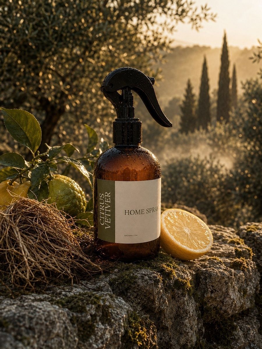 Ароматичний спрей для дому Bazhani "Citrus Vetiver" (чистий зелено-цитрусовий аромат), 275 мл 060626-02 фото
