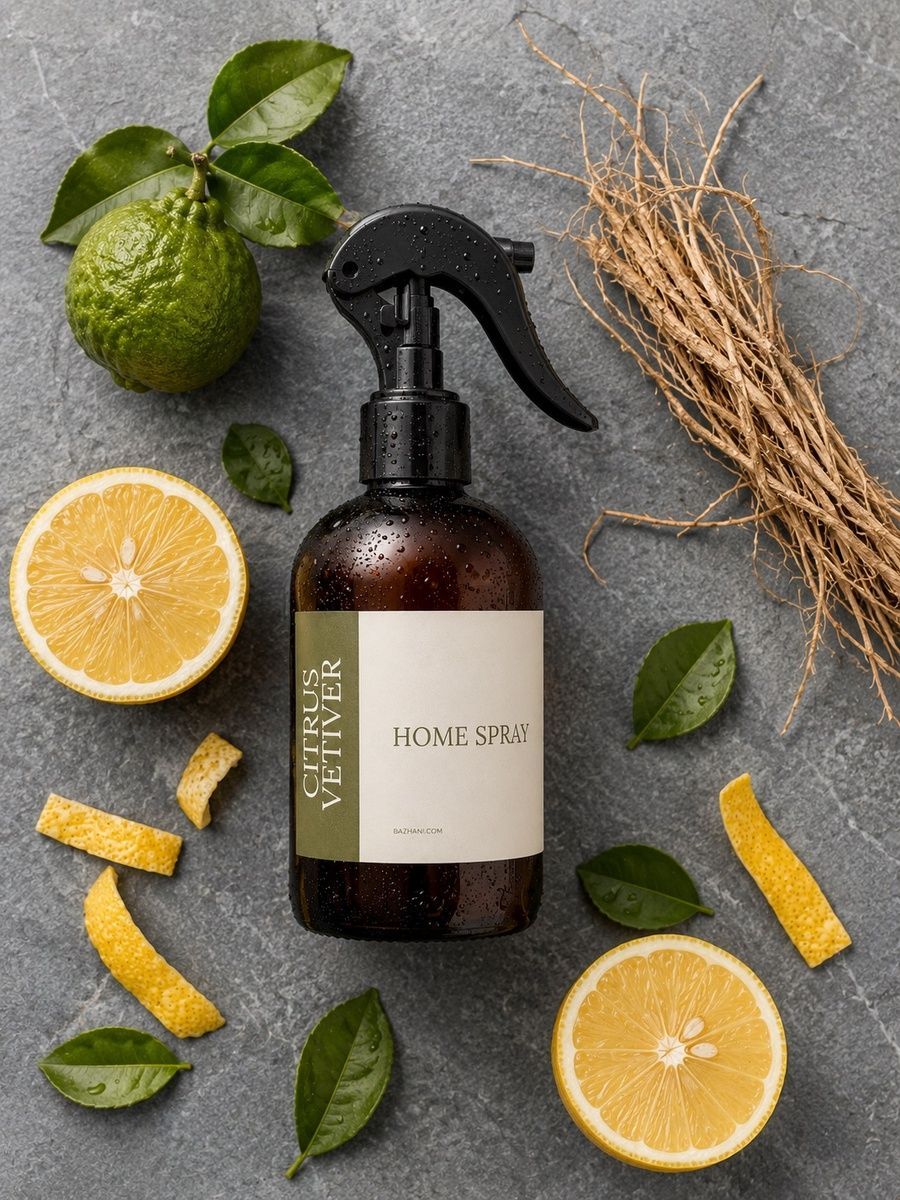 Ароматичний спрей для дому Bazhani "Citrus Vetiver" (чистий зелено-цитрусовий аромат), 275 мл 060626-02 фото