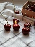 Набір формових свічок Bazhani "Sweet Cherry / Черешня" з натурального бджолиного воску (декор для десертів), 3 шт 160626-01 фото
