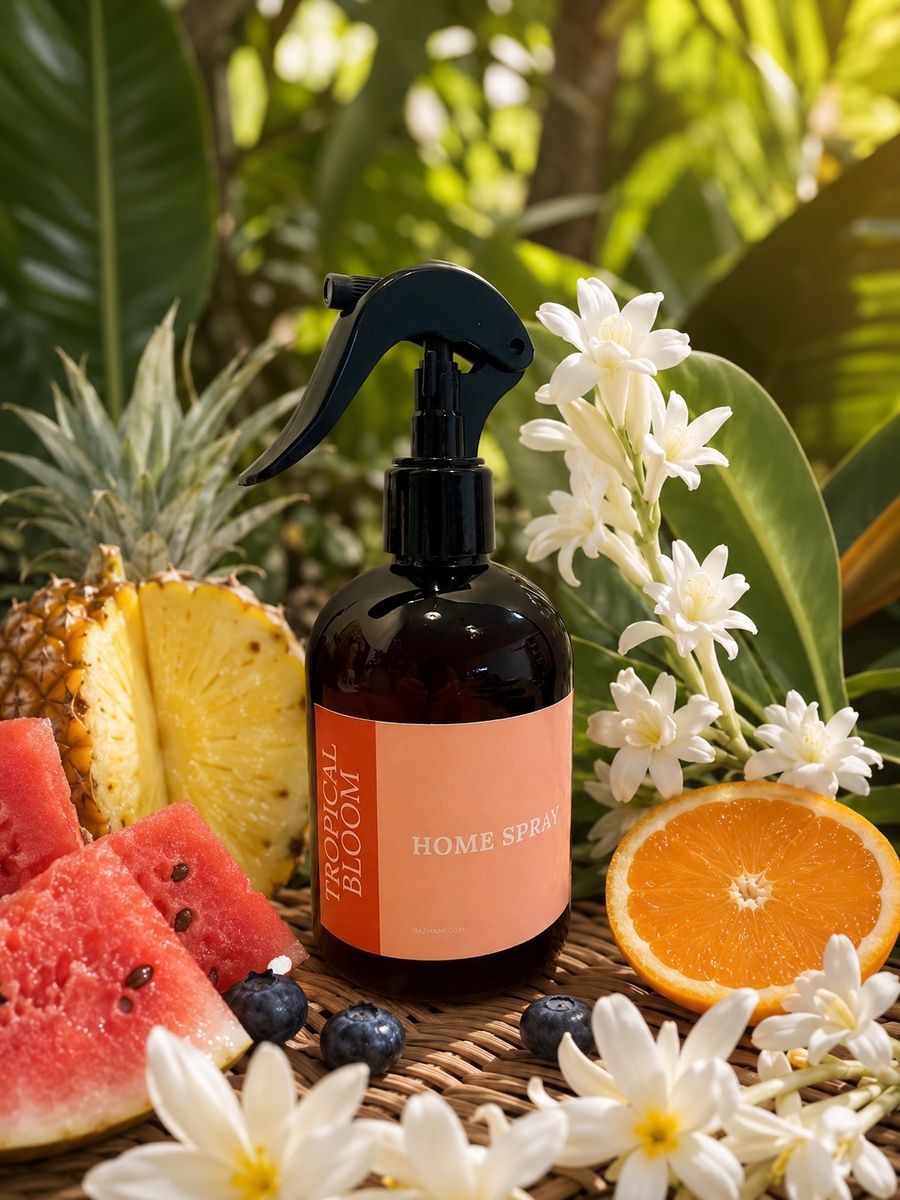 Ароматичний спрей для дому Bazhani "Tropical Bloom" (екзотичний фруктово-квітковий аромат), 200 мл 060626-05 фото