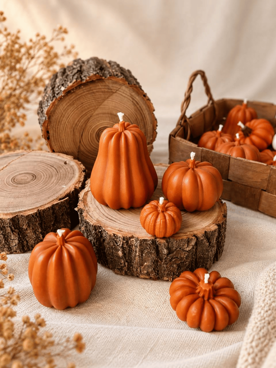 Набір свічок Bazhani "Pumpkin Five / П&rsquo;ять гарбузів" з натурального бджолиного воску, 5 шт 227 фото