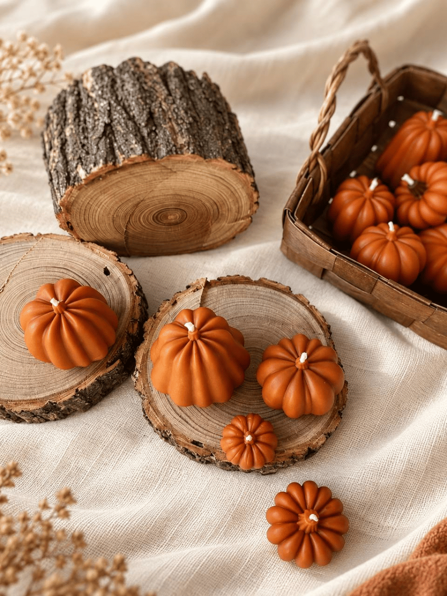 Набір свічок Bazhani "Pumpkin Five / П&rsquo;ять гарбузів" з натурального бджолиного воску, 5 шт 227 фото